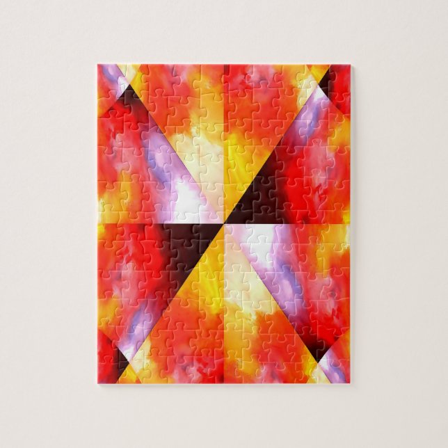 Puzzle Digital Computer Art Abstrait Modern Creative Red (Vertical)