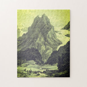 Puzzle d'illustration de Mountain Peak de style vi