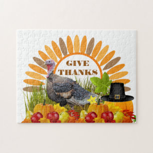 Puzzle Dinde de Thanksgiving de Remerciements, Citrouille