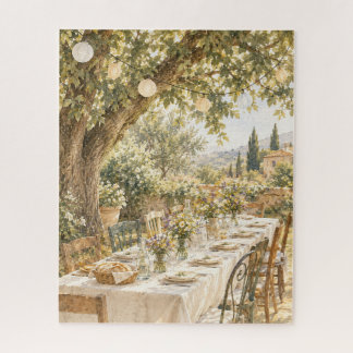 Puzzle Dîner dans un jardin toscan aquarelle