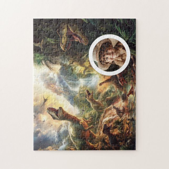 Puzzle Dino Puzzle, cadeau d'anniversaire photo (Vertical)