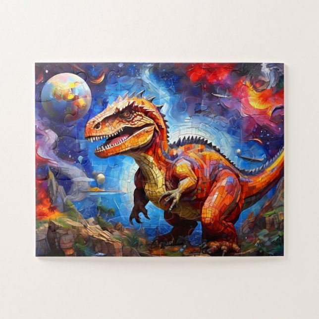 Puzzle Dinosaur coloré pour enfants (Horizontal)