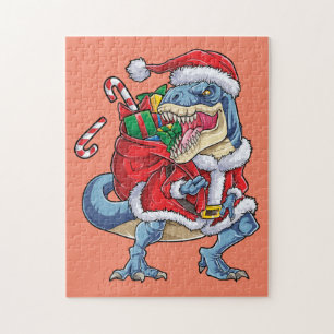 Puzzle Dinosaur Noël Père Noël T rex Garçons Hommes