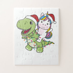 Puzzle Dinosaur Noël Unicorne Hiver T-Rex Dino
