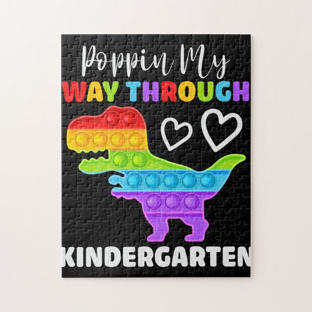 Puzzle Dinosaur Poppin My Way Through Kindergarten (Vertical)