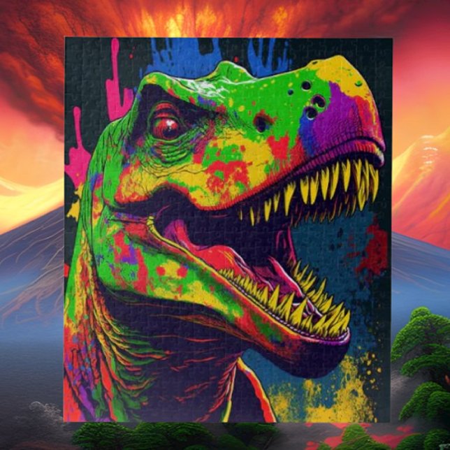 Puzzle Dinosaur T Rex heureux (Bring your dream party to life with our selection of quality Dinosaur themed party supplies )