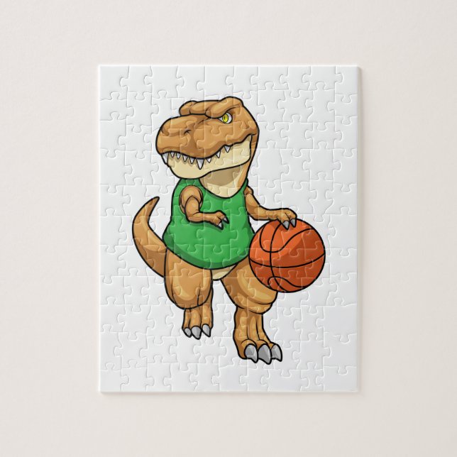 Puzzle Dinosaure dans Sports avec basket-ball (Vertical)