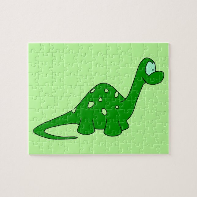 Puzzle Dinosaure de dessin animé vert (Horizontal)