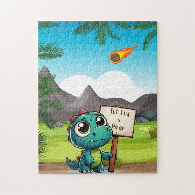 Puzzle dinosaure mignon et drôle (Vertical)