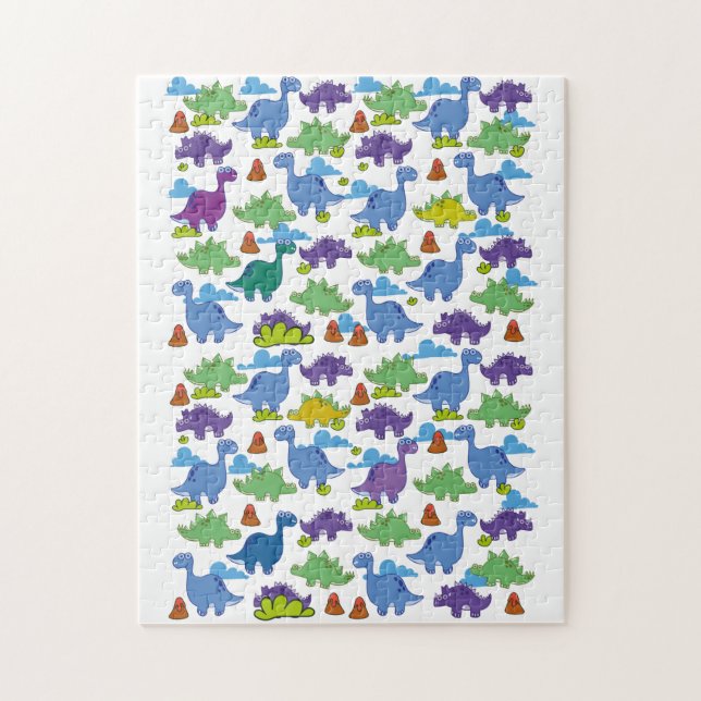 Puzzle Dinosaures de dessin animé mignons (Vertical)