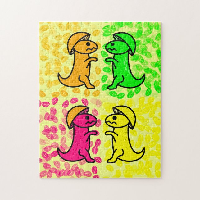 Puzzle Dinosaures de Fruits Citriques (Vertical)