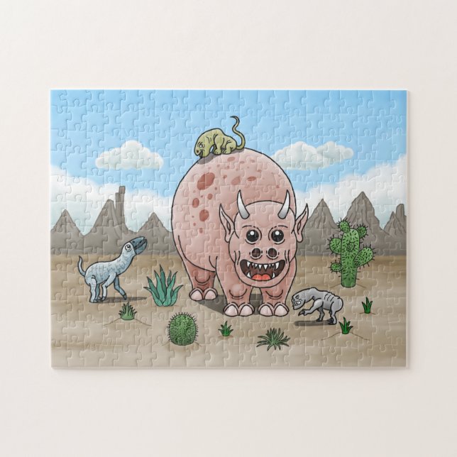 Puzzle Dinosaures Fantastiques Coquets et Mignons (Horizontal)