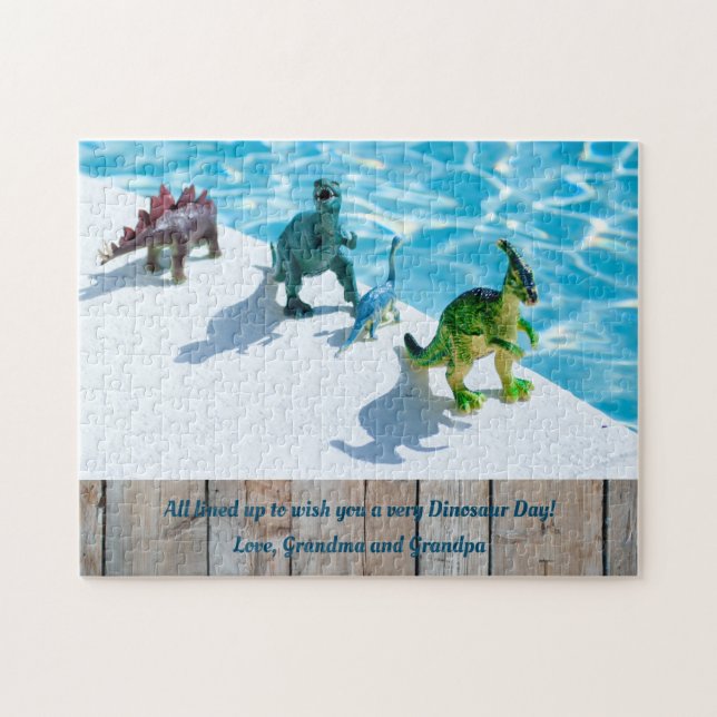 Puzzle Dinosaures par Piscine Anniversaire Fête Cadeau (Horizontal)