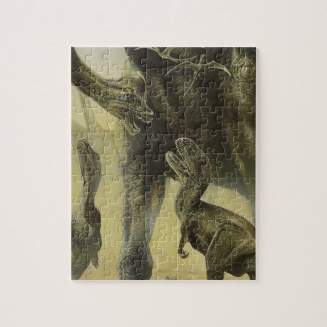 Puzzle Dinosaures vintages, Torvosaurus et Brachiosaurus (Vertical)