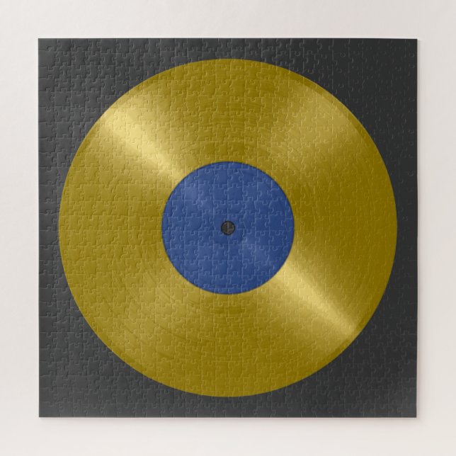Puzzle Disque vinyle album or en or (Vertical)