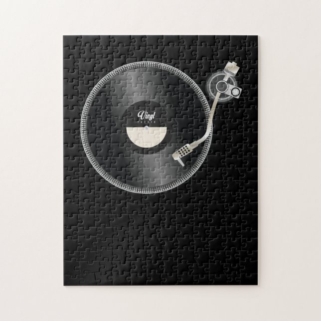 Puzzle disque vinyle plat simple concept (Vertical)