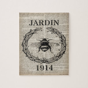 Puzzle ditionary print frentry vintage bee