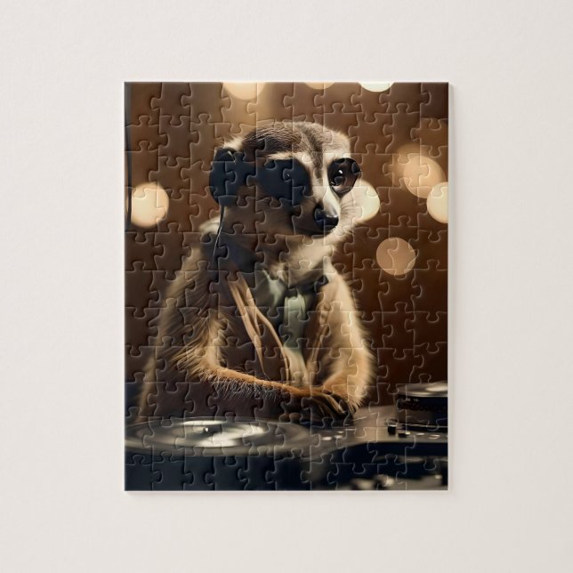 Puzzle DJ Meerkat : Mixe des morceaux dans la savane, (Vertical)