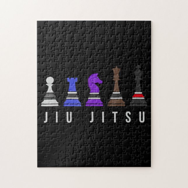 Puzzle djiu jitsu    entraînement, cadeau bjj avec texte. (Vertical)