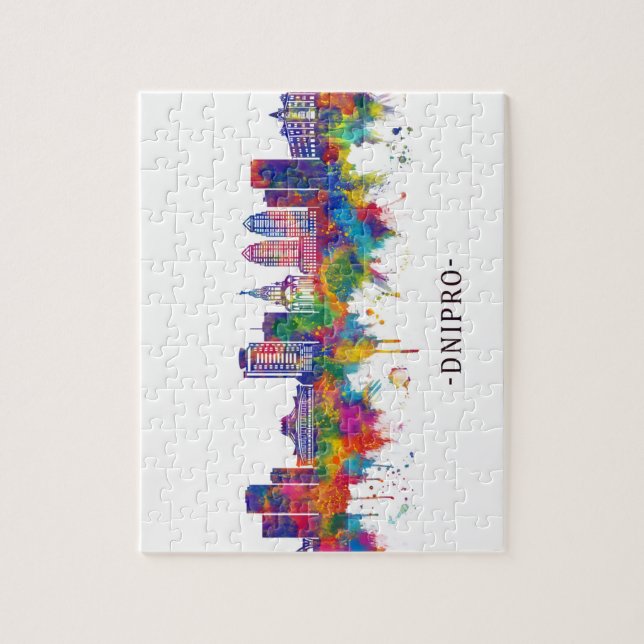 Puzzle Dnipro Ukraine Skyline (Vertical)