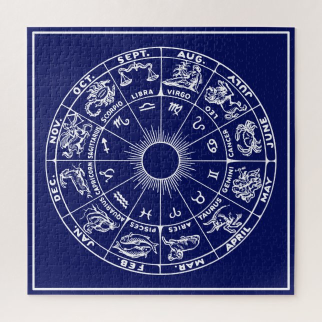 Puzzle do-it-yourself couleurs encadrées Zodiac Chart #1  (Vertical)