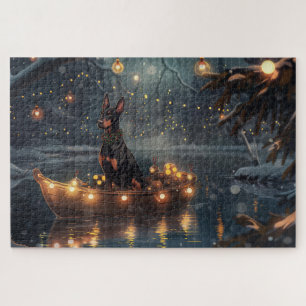 Puzzle Doberman Christmas Festive Voyage