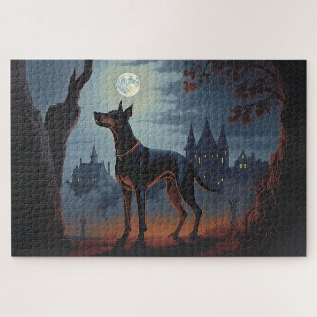 Puzzle Doberman Halloween Épouvantable (Horizontal)