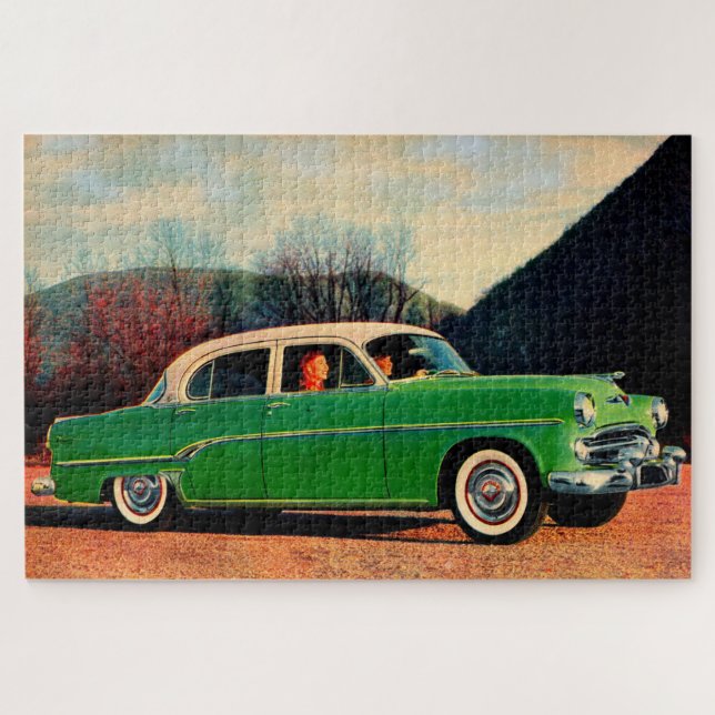 Puzzle Dodge Royal V8 1954 en vert (Horizontal)