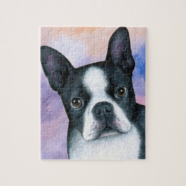 Puzzle dog 128 color Boston Terrier (Vertical)