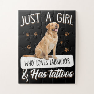Puzzle Dog Lover Just A Girl Who Loves Labrador Tattoos