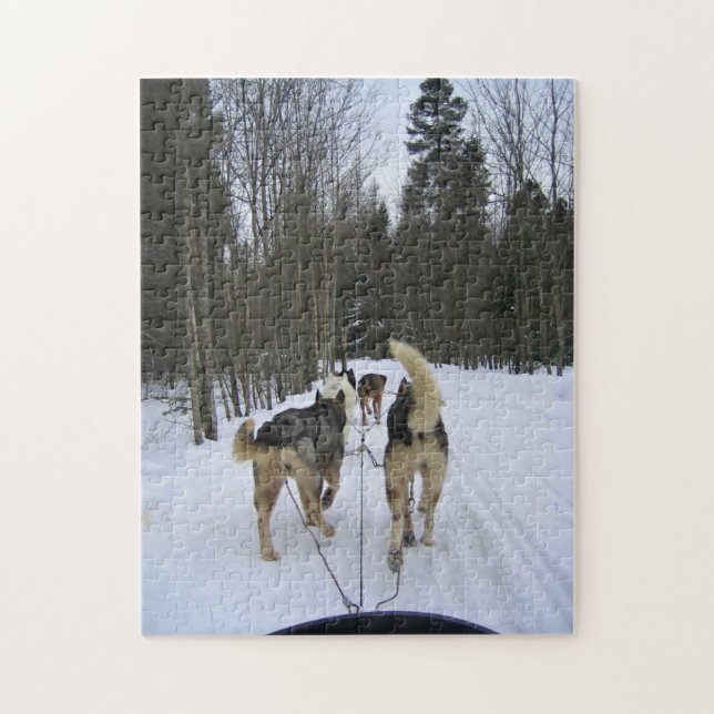 Puzzle Dog Sledding à Québec, Canada (Vertical)