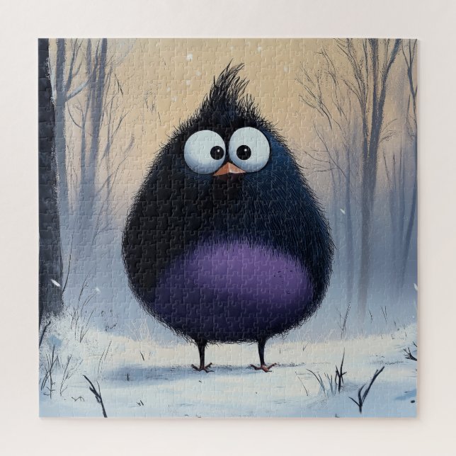 Puzzle d'oiseaux d'hiver comique (Vertical)