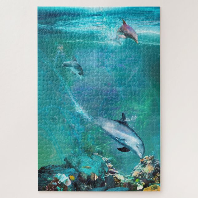 PUZZLE DOLPHIN BLUE OCEAN DIVERS (Vertical)