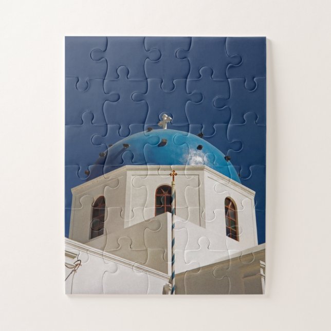 Puzzle Dôme bleu, Santorin, Grèce 30-pc (Vertical)