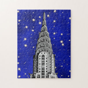 Puzzle Dôme du Chrysler Building et ciel bleu étoilé