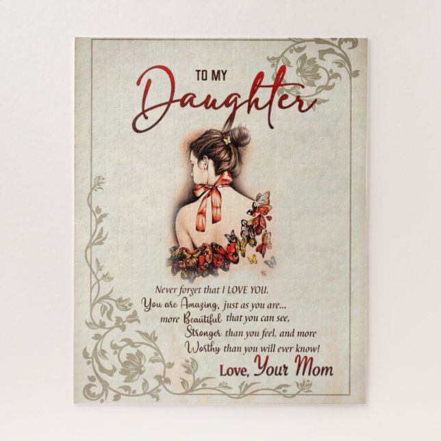 Puzzle Don de fille | Lettre À Ma Fille De Maman (Vertical)