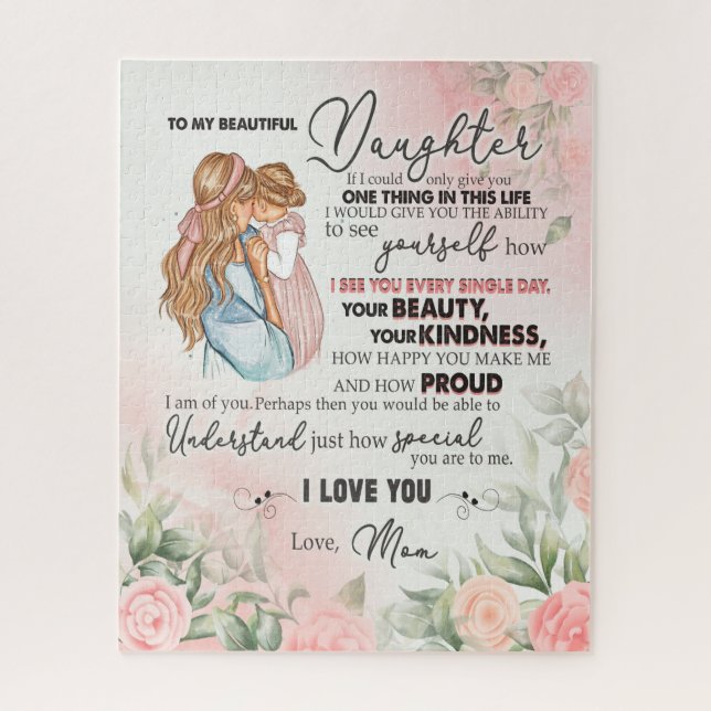 Puzzle Don de fille | Lettre À Ma Fille De Maman (Vertical)