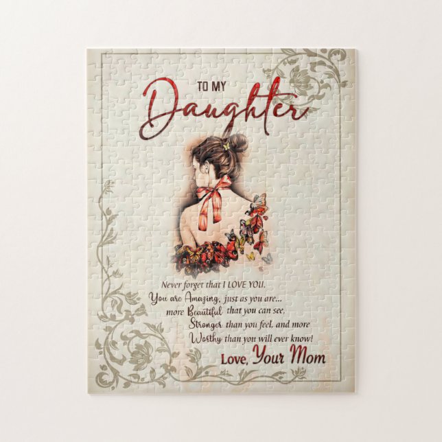 Puzzle Don de fille | Lettre À Ma Fille De Maman (Vertical)