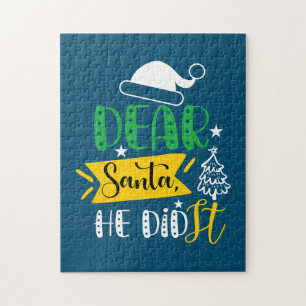 Puzzle Don de Noël Cher Père Noël Il L'A Fait