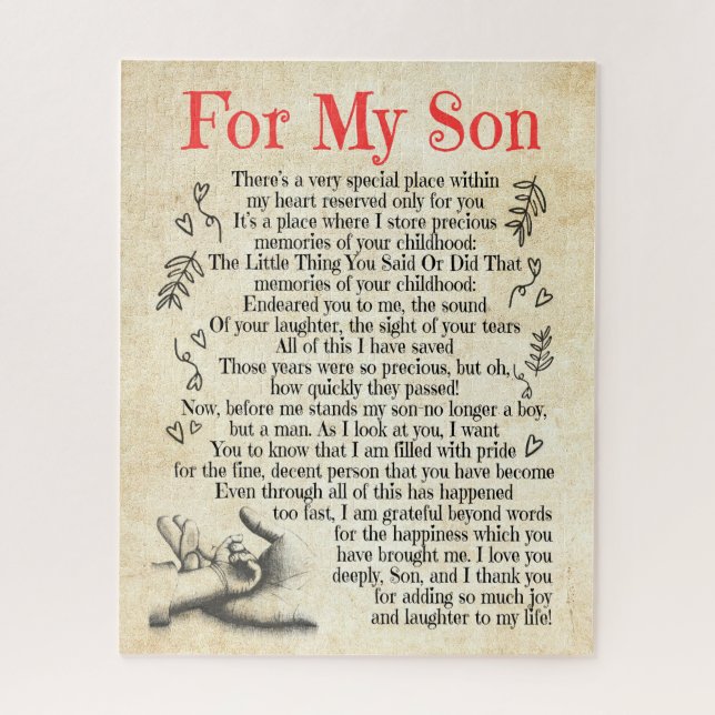 Puzzle Don Son | Pour Mon Fils Merci D'Avoir Ajouté Tant  (Vertical)