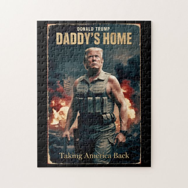 Puzzle Donald Trump Daddy's Home Funny Christmas Movie (Vertical)
