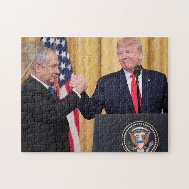 Puzzle Donald Trump En Israël Avec Bibi Netanyahu (Horizontal)