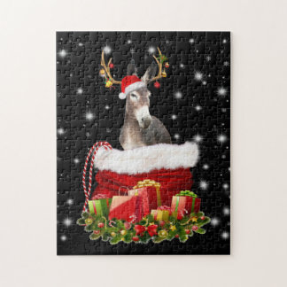 Puzzle Donkey Lover Venin | Happy Donkey Merry Christmas