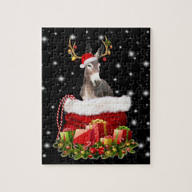 Puzzle Donkey Lover Venin | Happy Donkey Merry Christmas (Vertical)