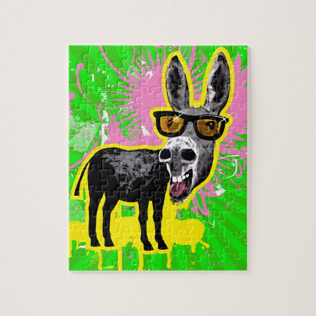 Puzzle Donkey portant des lunettes de soleil (Vertical)