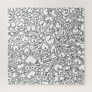 Puzzle doodé noir et blanc