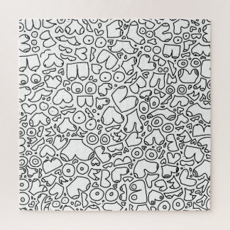 Puzzle doodé noir et blanc