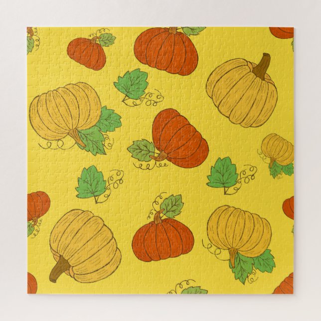 Puzzle Doodle citrouille : Main Tirée sans couture (Vertical)