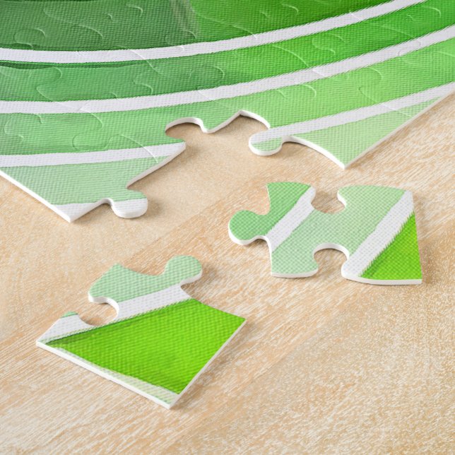 Puzzle Doodle vert pâle et bleu clair avec des lignes bla (Côté)