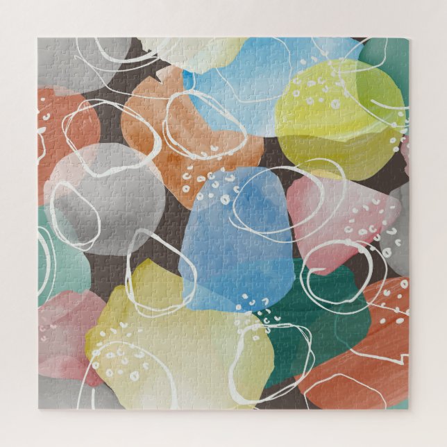 Puzzle Doodles Abstraits : Aquarelle minimaliste Art (Vertical)